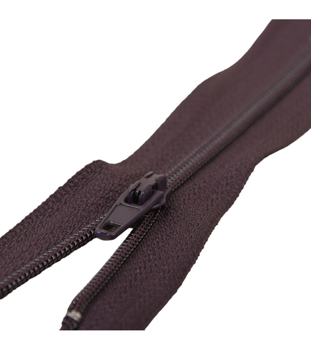 Fine zipper Polyester N°2 blueberry purple