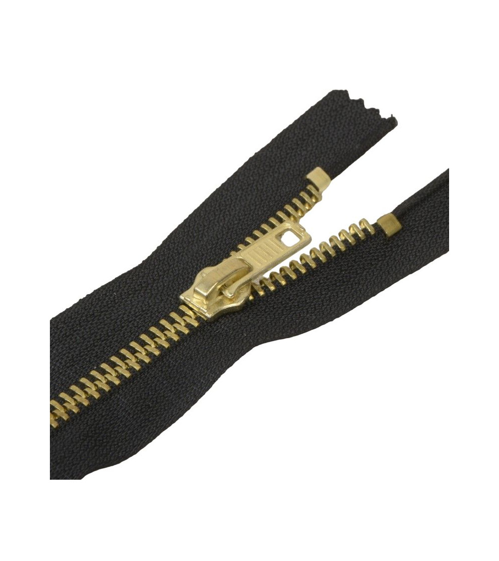 Non-separable metal mesh jeans closure - black