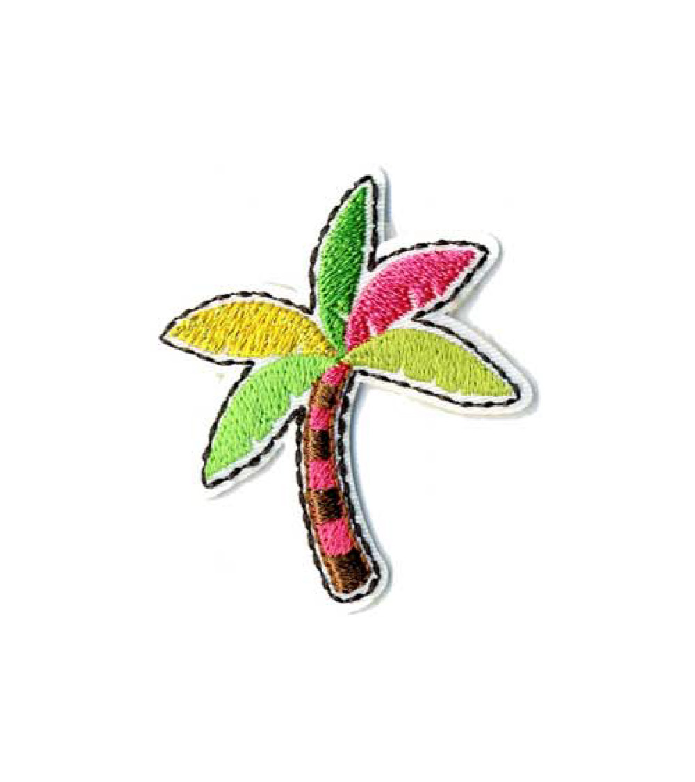 Set of 3 flashy palm tree iron-on patches