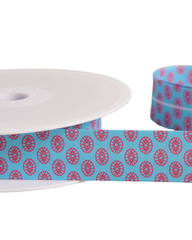 25m spool of sixties bias binding 27mm lavender blue made in France