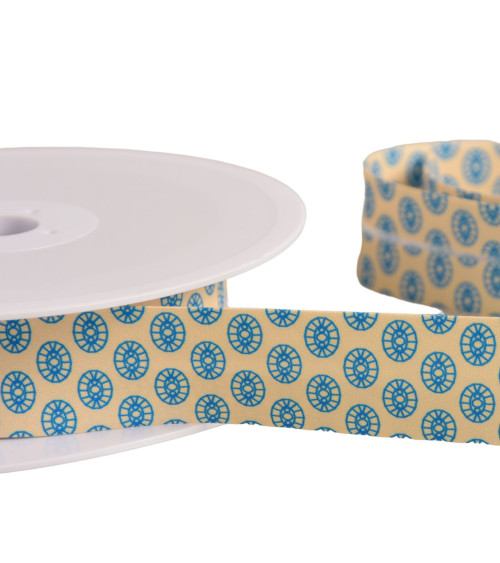 25m reel bias sixties 27mm orange yellow made in France