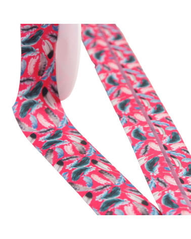 25m spool of 27mm red feather bias binding made in France