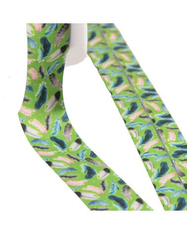 25m spool of 27mm anise green feather bias binding made in France