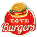 Lot de 3 écussons thermocollants Love Burgers