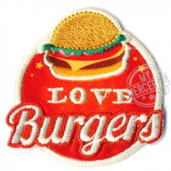 Lot de 3 écussons thermocollants Love Burgers