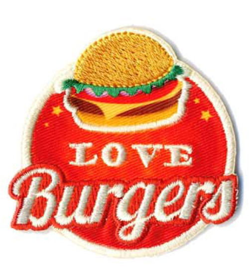 Lot de 3 écussons thermocollants Love Burgers