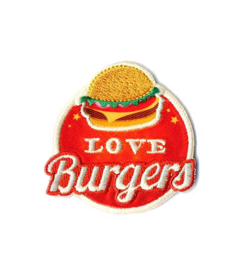 Set of 3 Love Burgers iron-on patches