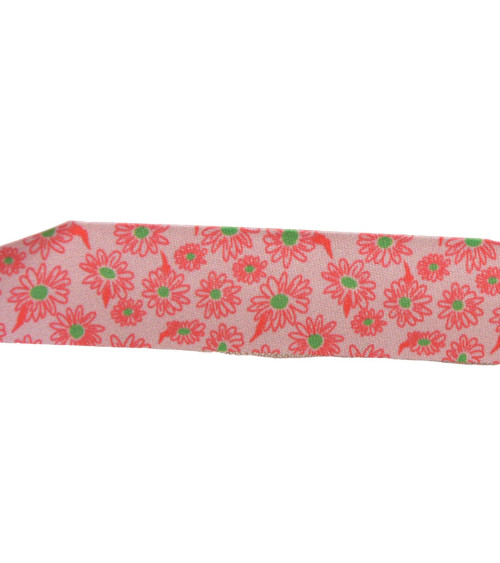 20mm red daisy flower bias binding per meter made in France