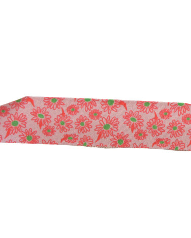 20mm red daisy flower bias binding per meter made in France