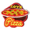 Lot de 3 écussons thermocollants Love Pizza