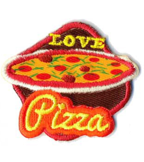 Set of 3 Love Pizza iron-on patches