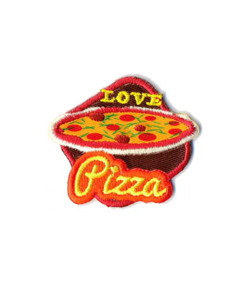 Set of 3 Love Pizza iron-on patches