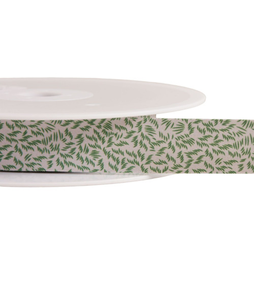 Foliage bias binding 20mm dark green per meter made in France
