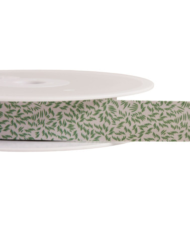 Foliage bias binding 20mm dark green per meter made in France