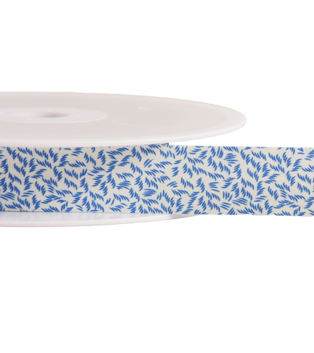 Foliage bias binding 20mm royal blue per meter made in France