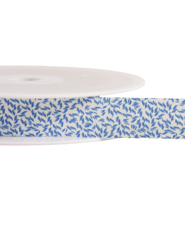 Foliage bias binding 20mm royal blue per meter made in France