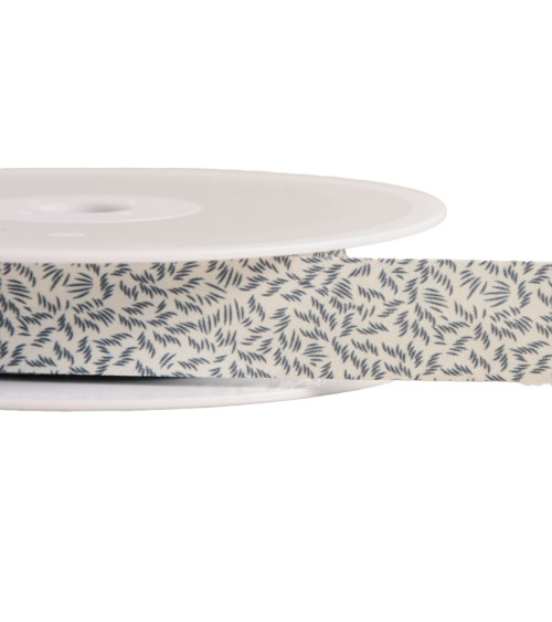Foliage bias 20mm ecru per meter made in France