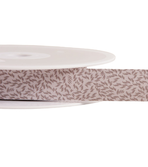 Foliage bias binding 20mm chocolate brown per meter made in France