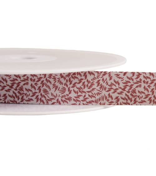 Foliage bias binding 20mm burgundy red per meter made in France