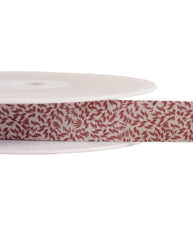 Foliage bias binding 20mm burgundy red per meter made in France