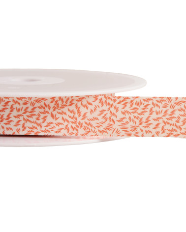 Foliage bias binding 20mm orange per meter made in France