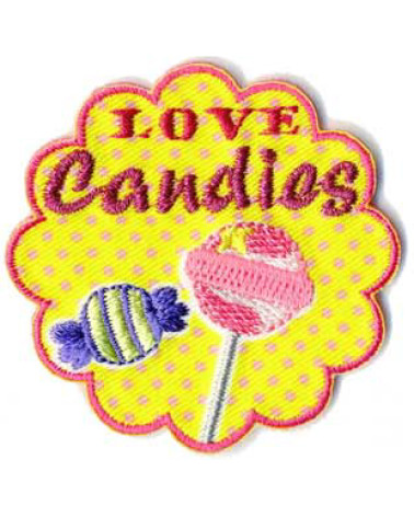 Set of 3 Love Candies iron-on patches