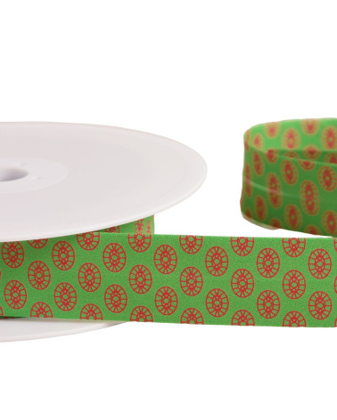 Sixties bias binding 27mm dark green per meter made in France