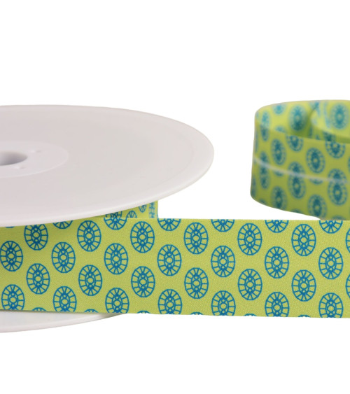 27mm anise green sixties bias binding per meter made in France