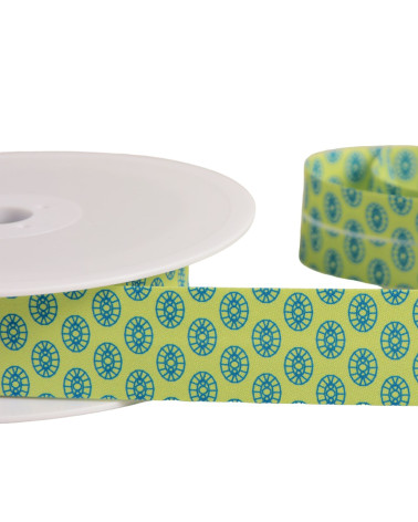 27mm anise green sixties bias binding per meter made in France