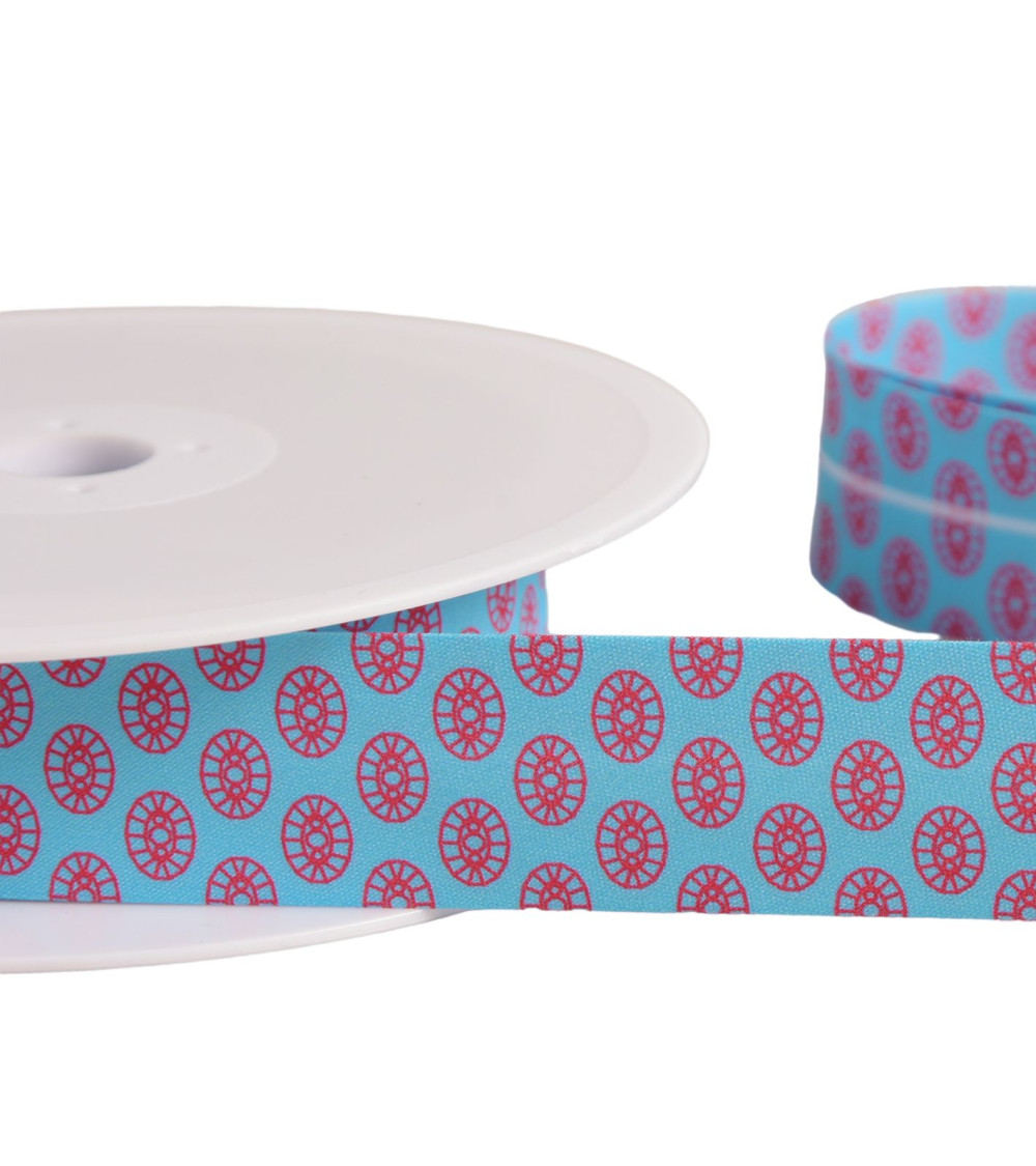 Sixties bias binding 27mm lavender blue per meter made in France