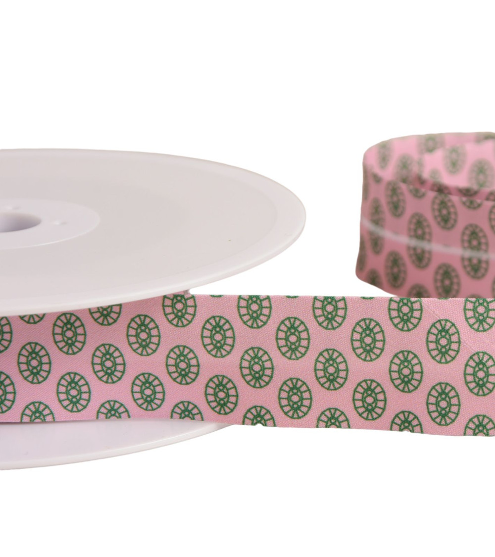 Sixties bias binding 27mm light pink per meter made in France