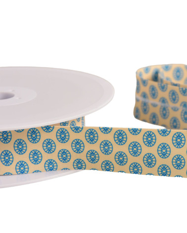 27mm orange-yellow sixties bias binding per meter made in France