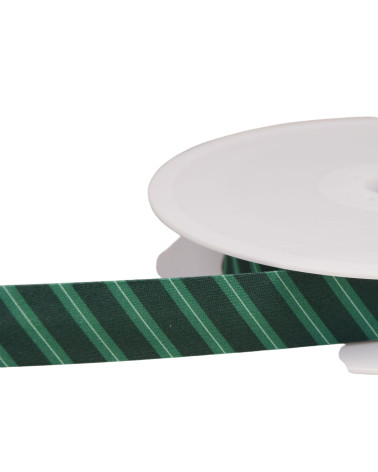 20mm bottle green striped bias binding per meter made in France
