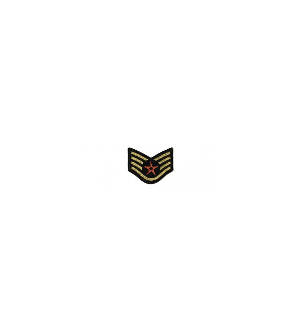 Stemma termoadesivo con stemma stella rosso, oro e nero 5x4cm