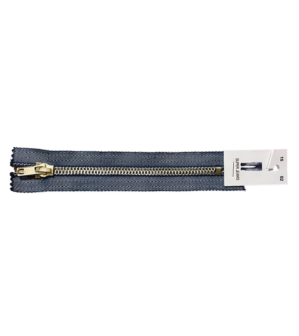 Non-separable metal mesh jean closure - dark jeans