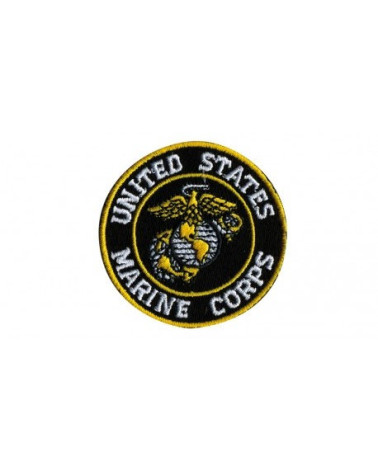 Marine Corps Round Iron-On Badge 4.5cm