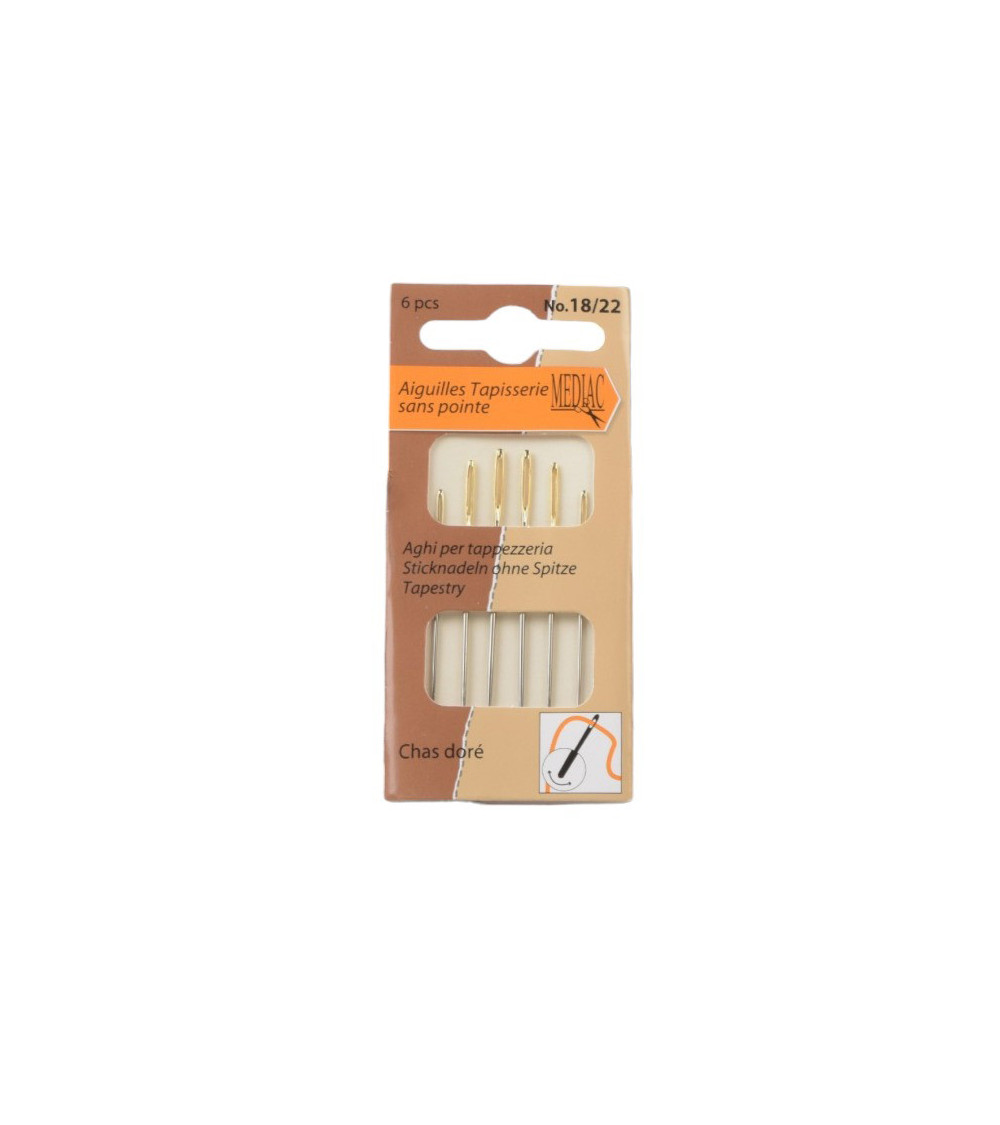 6 tapestry needles without point 18/22