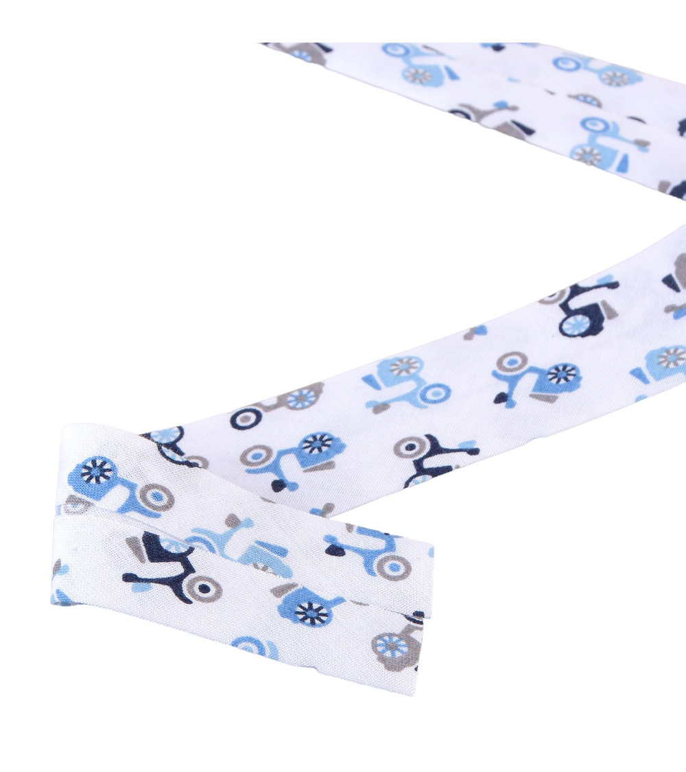 Reel of scooter bias tape 25m Roy Blue 20mm