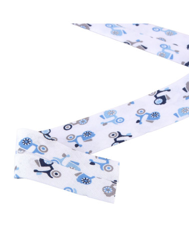 Reel of scooter bias tape 25m Roy Blue 20mm