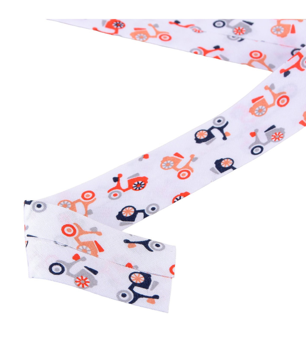 Reel of scooter bias tape 25m Red 20mm