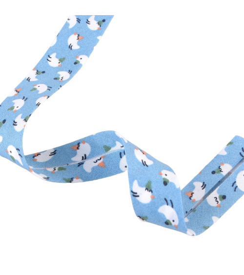 Spool of chicken bias tape 25m Lavender Blue 20mm