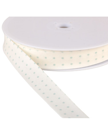 Bobine de biais étoiles coton BIO GOTS 25m Vert Nil 20mm