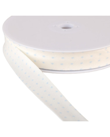Bobine de biais étoiles coton BIO GOTS 25m Bleu Clair 20mm