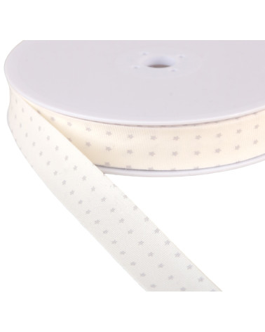 Bobina di sbieco stella in cotone biologico GOTS 25m Grigio Chiaro 20mm