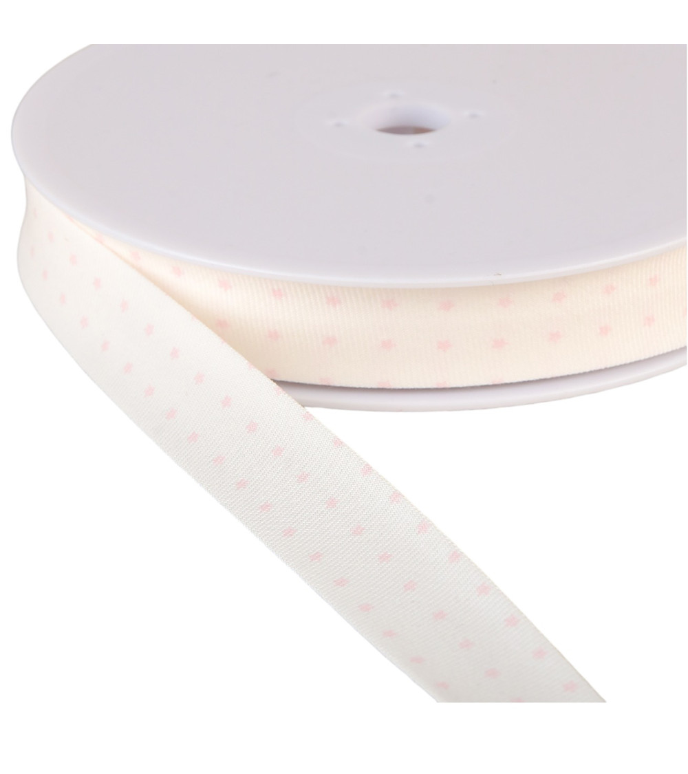 Bobina de bies de estrella de algodón orgánico GOTS 25m Rosa claro 20mm