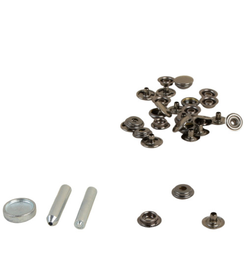 8 snap buttons 15mm heavy fabrics and black tool