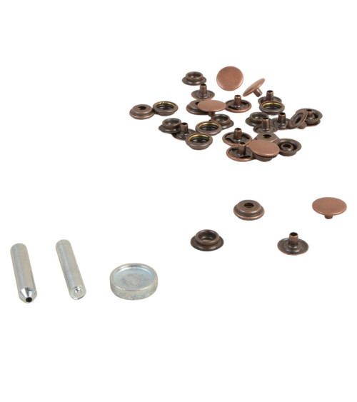 8 snap buttons 15mm heavy fabrics and bronze tool