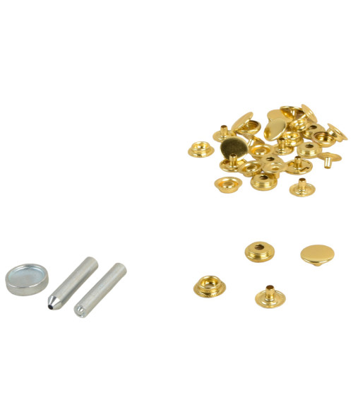 8 snap buttons 15mm heavy fabrics and gold tool