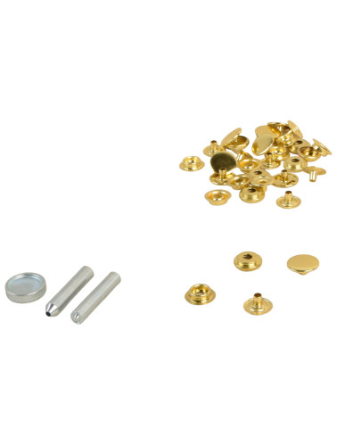 8 snap fasteners 15mm heavy fabrics and gold tool