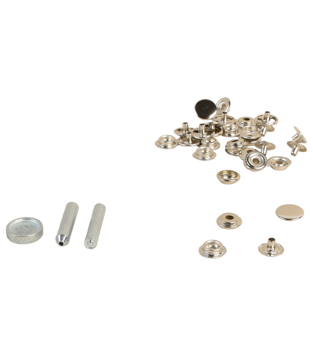 8 snap buttons 15mm heavy fabrics and silver tool